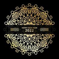 Happy new year banner or card template with luxury mandala vector