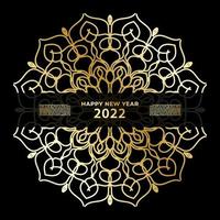 Happy new year banner or card template with luxury mandala vector