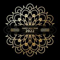 Happy new year banner or card template with luxury mandala vector