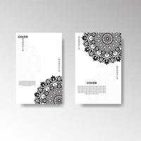 Set of cover with mandala flower vector