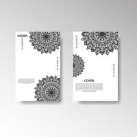 Set of cover with mandala flower vector