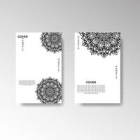 Set of cover with mandala flower vector