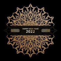 Happy new year banner or card template with luxury mandala vector