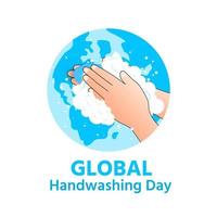 World hand washing day hygienic with soap vector