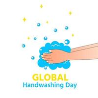 día mundial del lavado de manos manos limpias vector