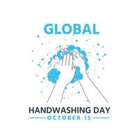 día mundial del lavado de manos lávese las manos y evite infecciones vector