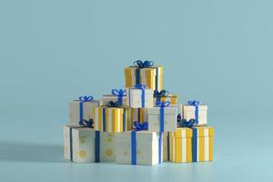 Fondo de caja de regalo 3d para promoción de venta de año nuevo