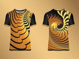 camiseta abstracta remolino degradado decorativo fondo dorado vector