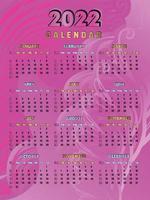 Calendar 2022 Abstract Design vector