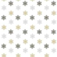 Seamless pattern with gold, black and gray snowflakes isolated on white background. Christmas design. Could be used for gift wrapping paper, prints, fabrics, textiles, web design vector