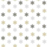 Seamless pattern with gold, black and gray snowflakes isolated on white background. Christmas design. Could be used for gift wrapping paper, prints, fabrics, textiles, web design vector