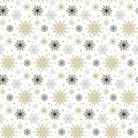 Seamless pattern with gold, black and gray snowflakes isolated on white background. Christmas design. Could be used for gift wrapping paper, prints, fabrics, textiles, web design vector