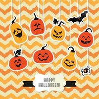 Halloween background of pumpkins. vector