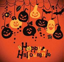 halloween background with pumpkins vector