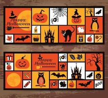 Halloween icons set. Banner vector. vector