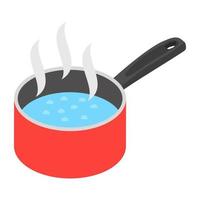 Stainless steel pot with boiling water on gas stove 681980 Vector Art at  Vecteezy