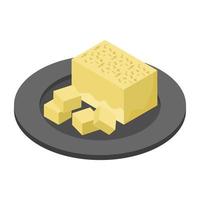 conceptos de bloque de queso vector