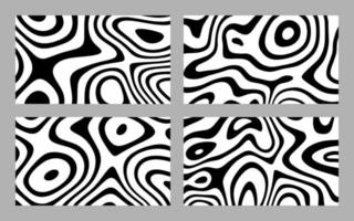 Colección de fondo de rayas de tinta negra distorsionada abstracta vector