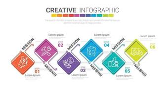 Infographic template with numbers 6 option vector