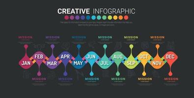 infographics all month planner design and Presentation business concept with 12 options. vector