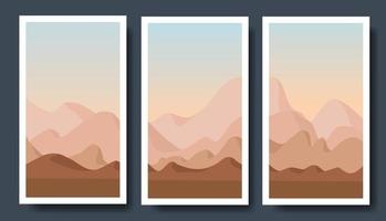 paisajes vectoriales de montaña en un estilo plano. vector