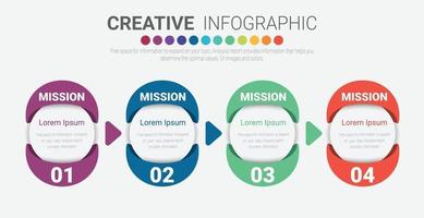 Presentation business infographic template with 4 options vector