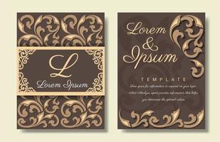 Hand drawn luxury wedding invitation design vector