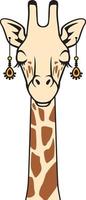 Giraffe with Earrings vector