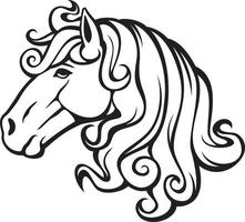 cabeza de caballo en blanco y negro vector