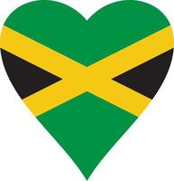 Jamaica Heart Flag vector