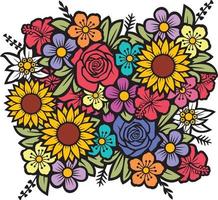 Flowers Bouquet Vector Illustration