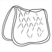 Harness for a horse saddle cloth for riding vector illustration in line style for a coloring book