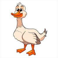 Animal character funny goose in cartoon style