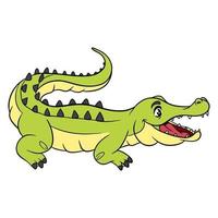 Animal character funny crocodile in cartoon style. Children's illustration. vector