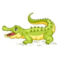 Animal character funny crocodile in cartoon style. Children's illustration. vector