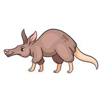 Animal character funny aardvark in cartoon style. Children's illustration. vector