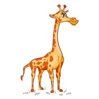 Animal character funny giraffe in cartoon style. Children's illustration. vector