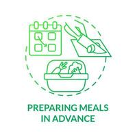 Preparing meals in advance green gradient concept icon vector
