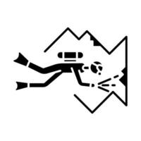 Cave diving glyph icon vector