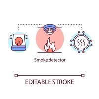 icono de concepto de detector de humo vector