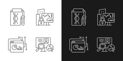 Sensitive data types linear icons set for dark and light mode vector