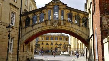 Puente de timelapse de los suspiros en la ciudad de Oxford, Reino Unido