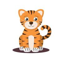 Cute Sitting Chinese Tiger Cub Symbol of 2022 vector