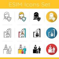 Industry types icons set vector