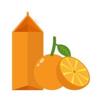 icono de bebida de jugo de naranja diseño plano vector