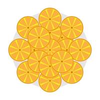 Vector illustration of orange fruit cut icon