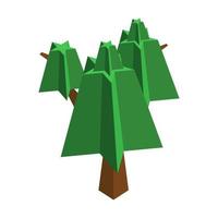 Isometric tree illustration vector on a white background