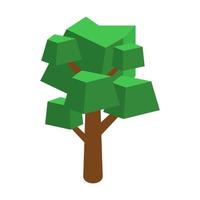 vector de ilustración de árbol isométrico sobre un fondo blanco