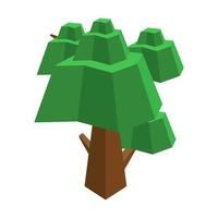 Isometric tree illustration vector on a white background