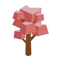 Isometric tree illustration vector on a white background